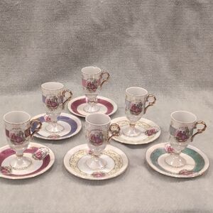SET OF 6 Vintage Royal Vienna Style 11/681 Classical Scene Demitasse Cup Saucer